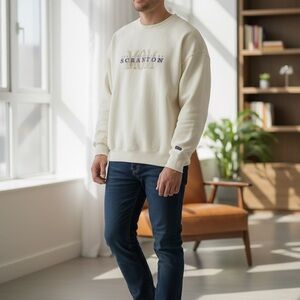 Jansport Cream Crewneck Sweater with Graphic